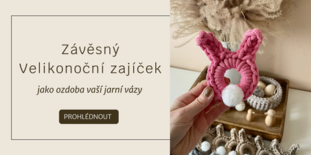 Závěsný háčkovaný Velikonoční zajíček