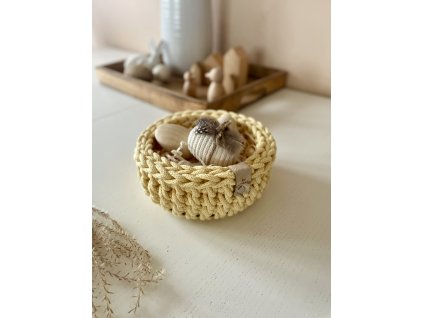 Velikonoční háčkovaná ošatka malá