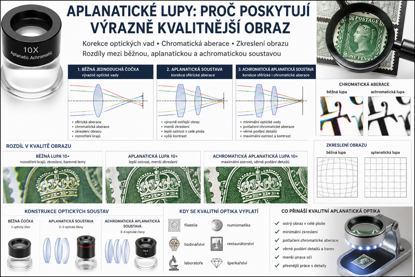 Aplanatické lupy pod mikroskopem: proč poskytují výrazně kvalitnější obraz