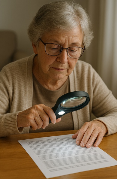 Jaká lupa je vhodná pro seniory se zhoršeným zrakem
