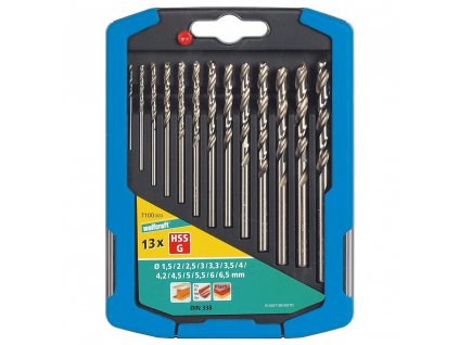 Wolfcraft Sada 13ks špirálové vrtáky do kovu HSS o1,5-6,5mm 7100000