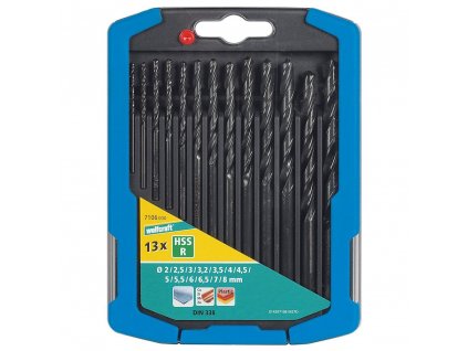 Wolfcraft Sada 13ks špirálové vrtáky do kovu valcovaný HSS o2-8mm 7106000