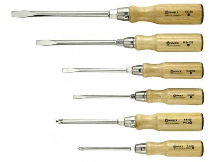 CONEX Sada skrutkovačov s drevenou rukoväťou 6 dielna