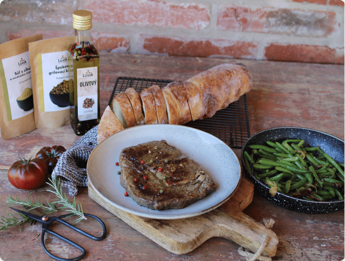 Hovězí steak s grilovacím špekovým kořením