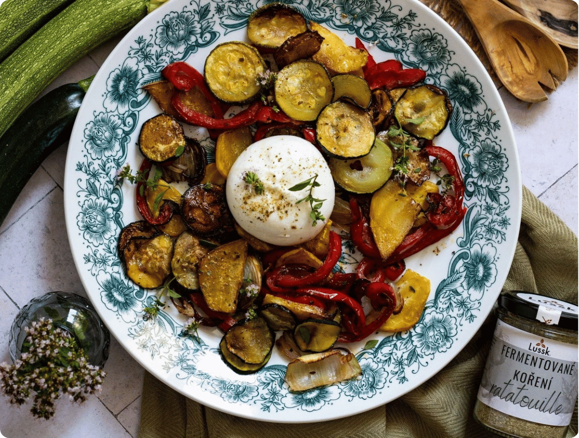 Pečená zelenina s burratou