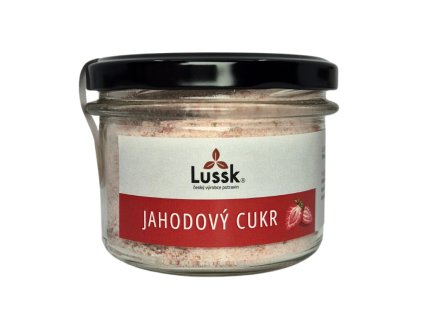 Jahodový cukr sklo