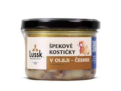 špekové kostičky v oleji česnek 1