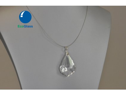 Glass pendeloque on metal cable