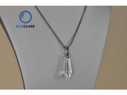 Glass drop 38 mm on metal chain