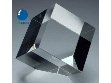 Glass cube with cut corner