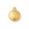 Gold volleyball charm on white background