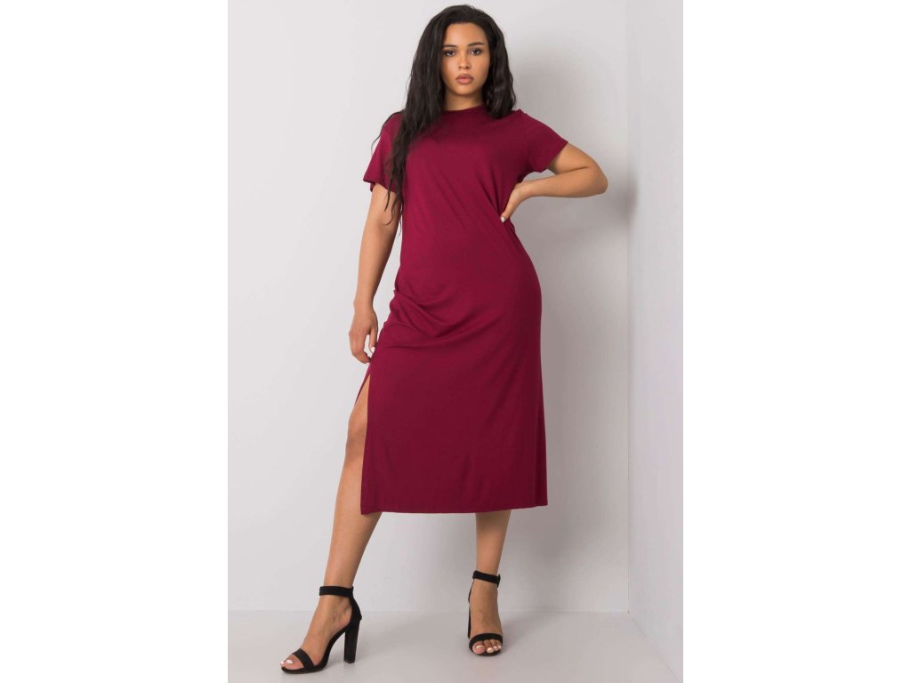 šaty plus size model 166010 BFG (Barva Červená, Velikost XL)