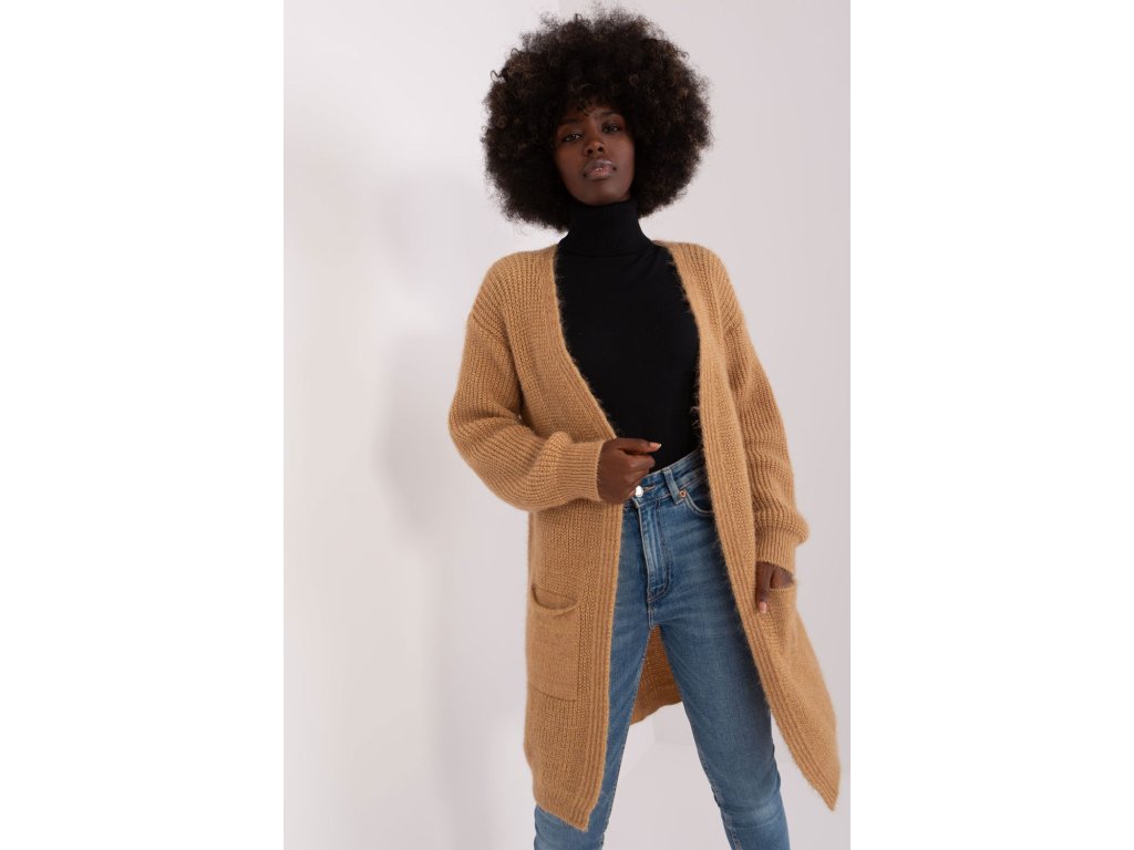 Svetr na zapínání  model 187468 Italy Moda (Barva hnědá, Velikost universal)