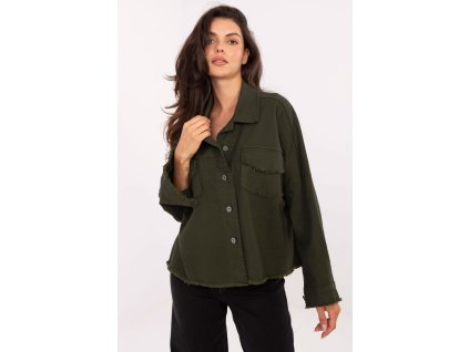 Košile s dlouhým rukávem  model 216734 Rue Paris (Barva Zelená, Velikost universal)