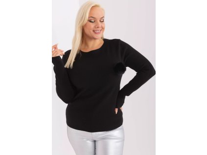 Svetr plus size model 190071 Factory Price (Barva Černá, Velikost L/XL)