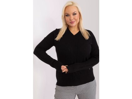 Svetr plus size model 190057 Factory Price (Barva Černá, Velikost XL/XXL)