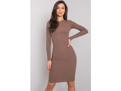 Denní šaty model 174600 Rue Paris (Barva hnědá, Velikost s)