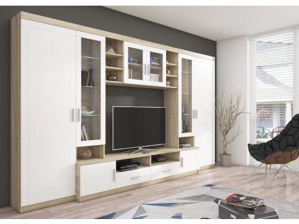 Obývacia stena PARIS (Farba Grafit/dub sonoma)