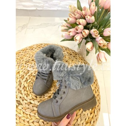 Dětské zimní boty Leňa (Barva Šedá, Velikost 31)