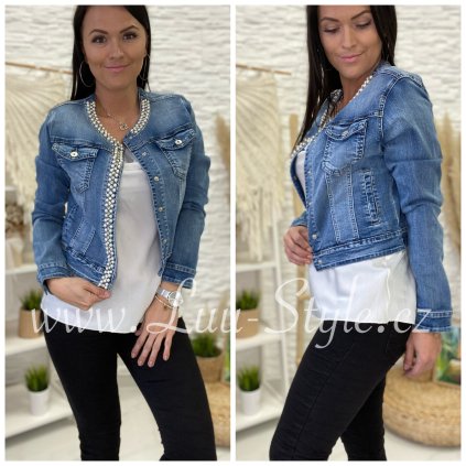 Jeans bunda Beneta (Barva Modrá, Velikost S)