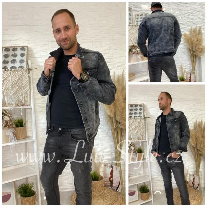 Jeans bunda Brant (Barva Šedá, Velikost L)