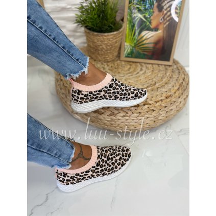 Letní botky Tracy (Barva Tygří vzor/růžová, Velikost 36)