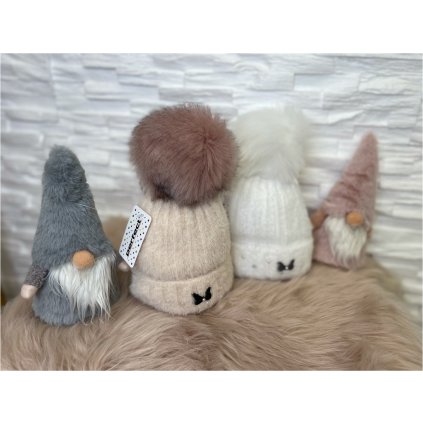 Dětská čepička Bow (Barva Bílá, Velikost 1-5)