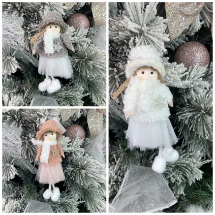 Vánoční dekorace panenka (Barva Bílá)