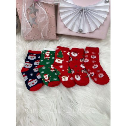 Dětské ponožky Santa 2 (Barva A1, Velikost 0-12 měsíců)