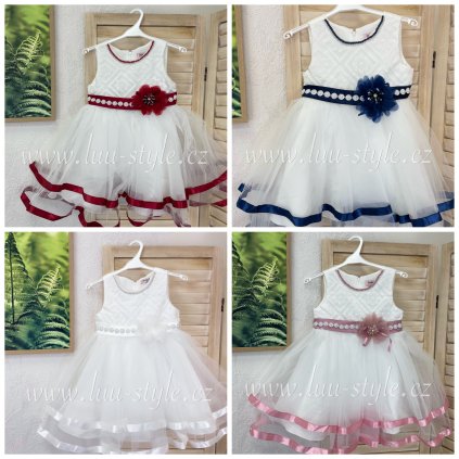 Dětské šaty AURORA 4-14 Let (Barva Bílá, Velikost 6)