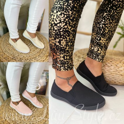 SLIP-ON PLAID (Barva Béžová, Velikost 36)