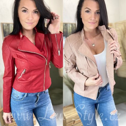 Koženková bunda NIKI (Barva Starorůžová, Velikost Xl)