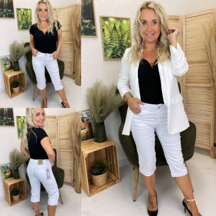 Tříčtvrteční kalhoty Sicily (Barva Bílá, Velikost 30)