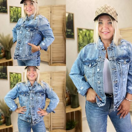 Jeans bunda Phyllis (Barva Modrá, Velikost S)