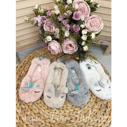 Papuče UNICORN (Barva Béžová, Velikost 36/37)