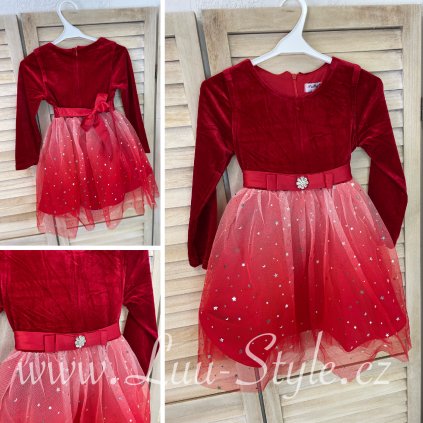 Dětské šatečky RED 4-14 let (Barva Červená, Velikost 4)