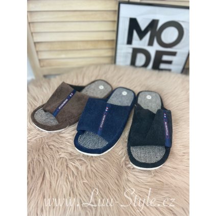 Pánské papuče DENIM (Barva Černá, Velikost 41)