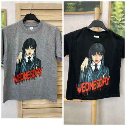 Dětské tričko Wednesday (Barva Černá, Velikost 7-8)