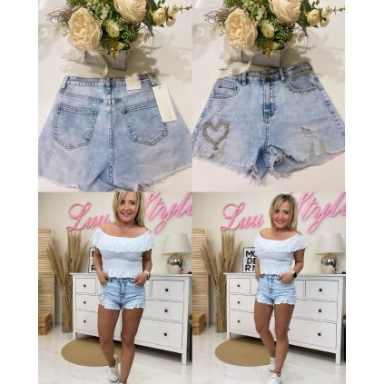 Jeans kraťase Sáva (Barva Modrá, Velikost S)