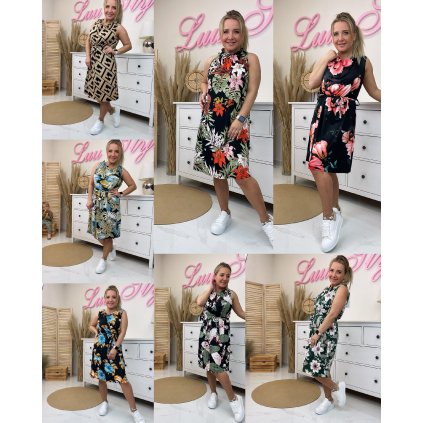 Šaty Priscila (Barva Černá/fuchsiová, Velikost S/M)