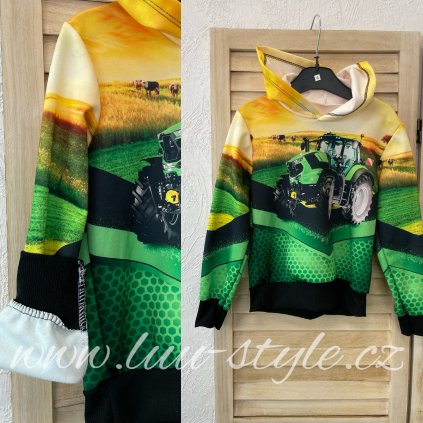 Dětské mikina Farm 4 - 14 Let (Barva Zelená, Velikost 4)