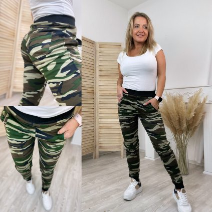 Tepláky Ginna (Barva Army zelená, Velikost L/XL)