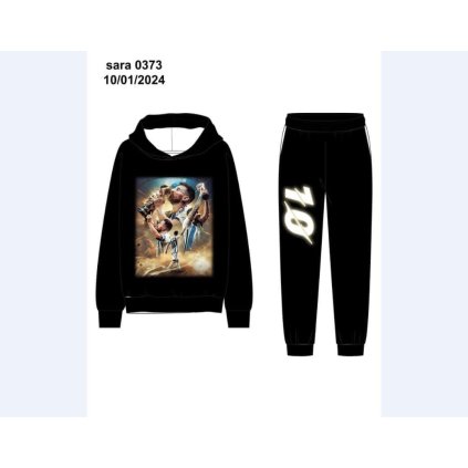 Dětská tepláková souprava Mess 8 - 16 let (Barva Černá, Velikost 8)