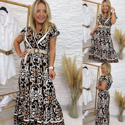 Šaty Timotha (Barva Černá/Hnědá, Velikost UNI)