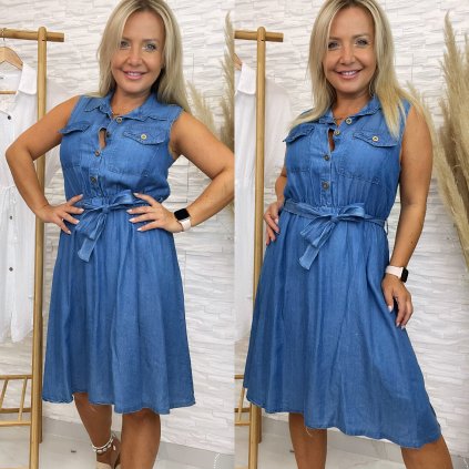 Šaty Mergen (Barva Modrá, Velikost UNI)