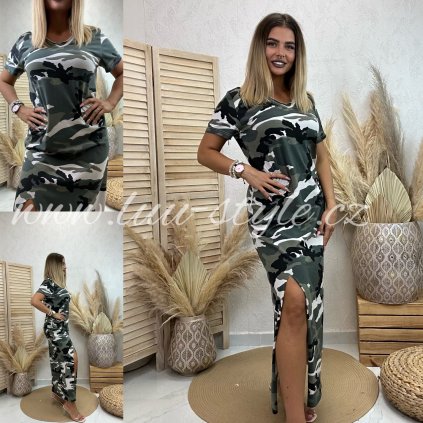 Šaty Catrin (Barva Army zelená, Velikost UNI)