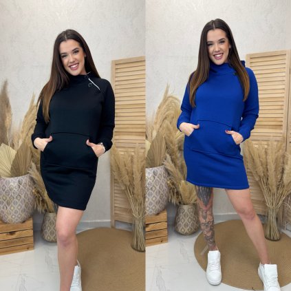 Mikinové šaty Claudie (Barva Černá, Velikost UNI)