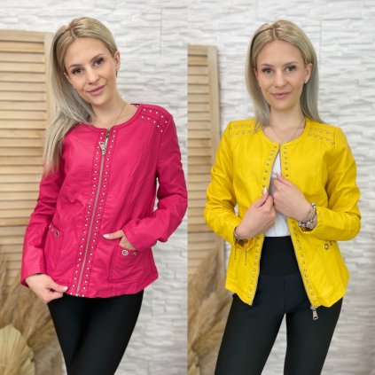 Kožená bunda Sellin (Barva Fuchsiová, Velikost L)