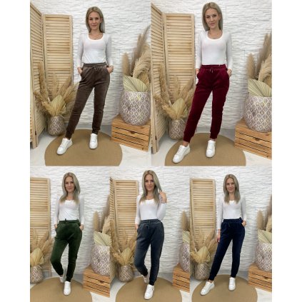 Zateplené tepláky Melia (Barva Hnědá, Velikost XL/2XL)