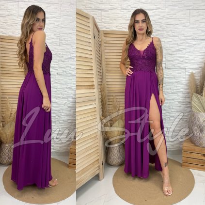 Plesové šaty Larson (Barva Fialová, Velikost S)